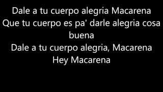 Macarena  Los del Rio Lyric video Hey Macarena [upl. by Ettena]