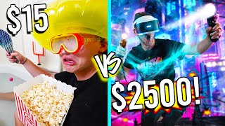 15 VS 2500 GAMING ROOMS Budget Challenge [upl. by Eyde]