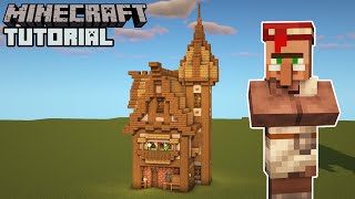 Minecraft  Librarians House Tutorial Villager Houses [upl. by Nylknarf318]