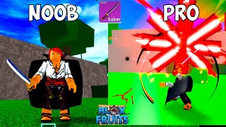 Noob to Pro Using Reworked SABER V2 in BloxFruits Roblox [upl. by Knox598]