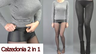 PANTYHOSE 2 in 1 amp Leather Leggings Style TIGHTS REVIEW TRY ON amp UNBOXING How to style [upl. by Rediah653]