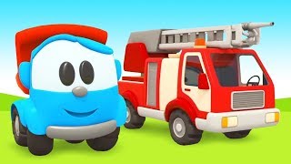 Kids Cartoons Leo the truck amp A Fire Truck Cartoon for Children [upl. by Rednael]