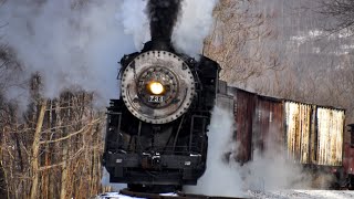 Steam Freight Train Western Maryland 734 [upl. by Alhahs]