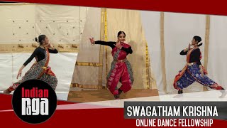 Swagatham Krishna Dance  Bharatanatyam  Online Dance Fellowship [upl. by Htebiram30]