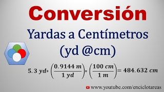 Convertir de Yardas a Centimetros yd a cm Yards to Centimeters [upl. by Yblok127]