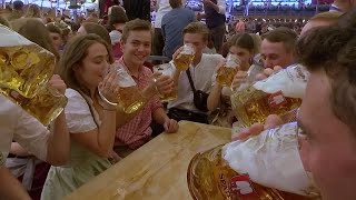 O zapft is Munichs worldfamous Oktoberfest beer festival opens [upl. by Sixela]