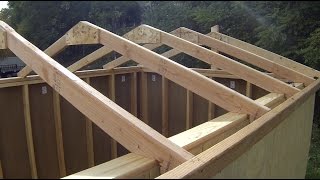 Building amp Installing Roof Rafters  How to Build a Shed [upl. by Jo]