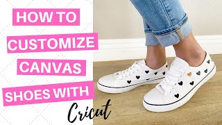 CRICUT EASY PRESS MINI TUTORIAL How to customize canvas shoes with Cricut [upl. by Rabaj]