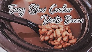 How to Cook Pinto Beans in the Slow Cooker  REFRIED BEAN RECIPE [upl. by Liuka]