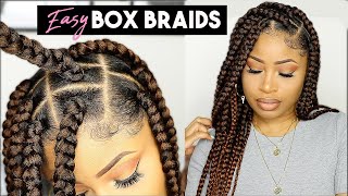 EASY SUMMER BOX BRAIDS beginner friendly [upl. by Llednahc]