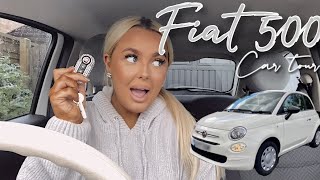 FIAT 500 CAR TOUR  MY ESSENTIALS 🤍  MEGAN COLLINS [upl. by Aicital]