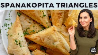 Easy Spanakopita  Traditional Feta amp Spinach Appetizer [upl. by Eri]