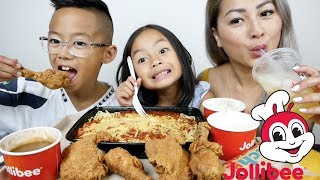 Delicious JOLLIBEE Chicken amp Spaghetti  Mukbang  NE Lets Eat [upl. by Ainavi]