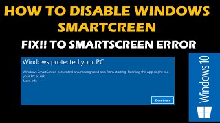 How to disable windows smartcreen Fix to SmartScreen error [upl. by Faun]