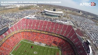 Black Daggers Parachute Team Makes Incredible Jump Into Arrowhead Stadium On Veterans Day [upl. by Trevethick]