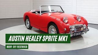 Austin Healey Sprite MK1 Frogeye  BodyOff restored  1961 VIDEO wwwERclassicscom [upl. by Atilrep413]