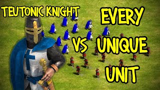 ELITE TEUTONIC KNIGHT vs EVERY UNIQUE UNIT  AoE II Definitive Edition [upl. by Bryner]