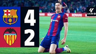 FC BARCELONA 4 vs 2 VALENCIA  LALIGA 202324 MD33 [upl. by Murdock]