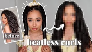 Trying VIRAL Heatless Curls Method on my Naturally Curly 3B Hair [upl. by Haneekas]