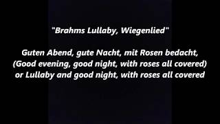 BRAHMS LULLABY Wiegenlied words lyrics text trending German sing along song Guten abend nacht [upl. by Anoo]