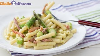 PASTA ASPARAGI E PANCETTA  Ricetta in 1 minuto [upl. by Dilan306]