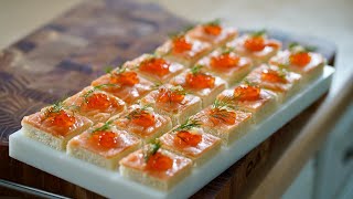 Smoked Salmon Appetizers  Canapé – Bruno Albouze [upl. by Esinrahc]