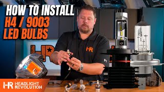 How to install H4 or 9003 LED Headlight Bulbs  Tips and Tricks from Headlight Revolution [upl. by Adnahcal555]