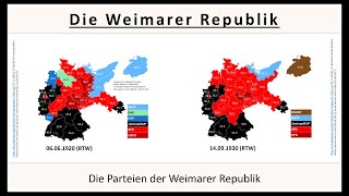 Parteien der Weimarer Republik KPD  SPD  DDP  Zentrum  DVP  DNVP  NSDAP [upl. by Simetra]