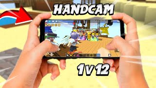 Legendary Hands VS 12 Juggernaut in Bedwars Handcam Blockman GO [upl. by Dnomso]