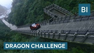 Watch This Hybrid Range Rover SUV Climb 999 Steps Up A 45Degree Angle Mountain In China [upl. by Nnylharas]