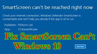 How to Fix ‘Windows Smartscreen can’t be reached’ in Windows 10 [upl. by Ettelra985]