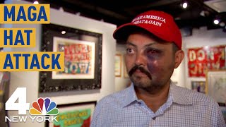 MAGA Hat Attack NYC Gallery Owner Says Mob of Kids Beat Him Over Trump Support  NBC New York [upl. by Alguire]