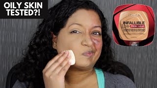 L’Oreal Paris Infallible Fresh Wear Foundation In A Powder Foundation Review 1 Week Wear Test [upl. by Aernda]