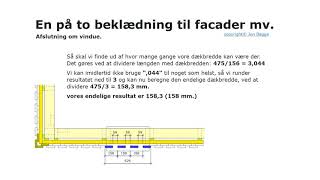 Beregning af en på to beklædning Bræddeinddeling [upl. by Natsirc]