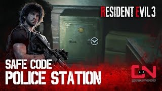 RE3 Carlos Safe Code Police Station Combination  Resident Evil 3 Remake [upl. by Nimesay]