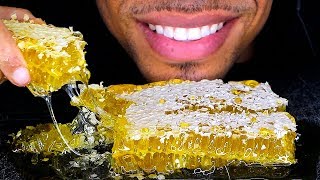 ASMR HONEYCOMB NO TALKING STICKY BIG BITES RAW EATING MUKBANG [upl. by Nayrda]