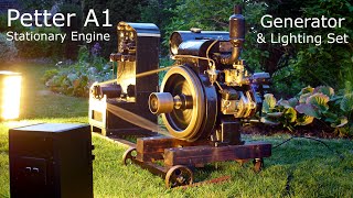 Vintage Engine  Petter A1 Stationary Engine amp Homemade Generator  How to Start a Petter A1 [upl. by Denison908]