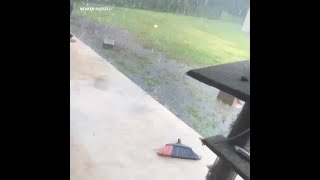 Storm blows away trampoline in Port St Lucie [upl. by Lyndsie531]