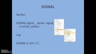 VHDL SIGNAL and VARIABLE [upl. by Tace673]