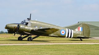 Avro Anson GVROE WD413 at Sleap Airfield Shropshire Aero Club [upl. by Ntisuj]