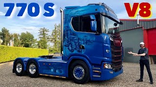 Custom Work on SCANIA 770 S V8  Exhaust Stack Sound [upl. by Roxie]