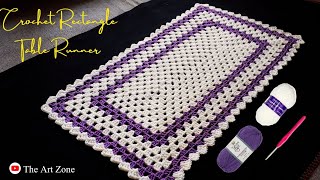 Crochet Simple Rectangular Table Runner For Beginners [upl. by Yelsha]