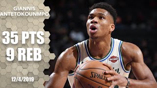 Giannis Antetokounmpo dominates Pistons with 35 points 9 rebounds  201920 NBA Highlights [upl. by Enelrac]