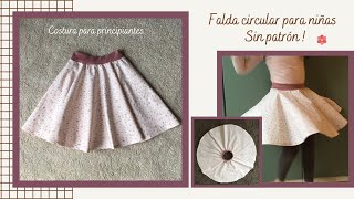 Falda circular para niñas SIN PATRON  Muy fácil de coser [upl. by Attenra159]