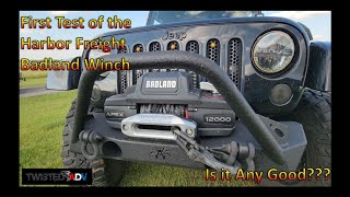 Harbor Freight Badlands APEX 12000lb Winch First Test [upl. by Bonar9]