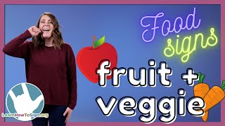 Learn Fruit and Veggie Signs in ASL  Food Signs  Pt 2 [upl. by Fanning9]