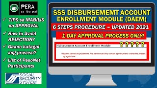 SSS Disbursement Account Enrollment Module Tutorial  UPDATED 2021 APPROVED in JUST 1 DAY [upl. by Oiromed]