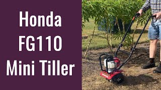 Honda FG110 Mini Tiller Set Up and Use [upl. by Toshiko]