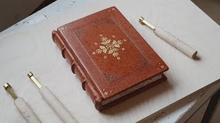 Bookbinding Making Leather journal Book [upl. by Rosemari839]