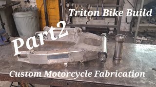 Handmade Triton Featherbed Caferacer Frame Build Pt2 chopper caferacer motovlog [upl. by Gardie]